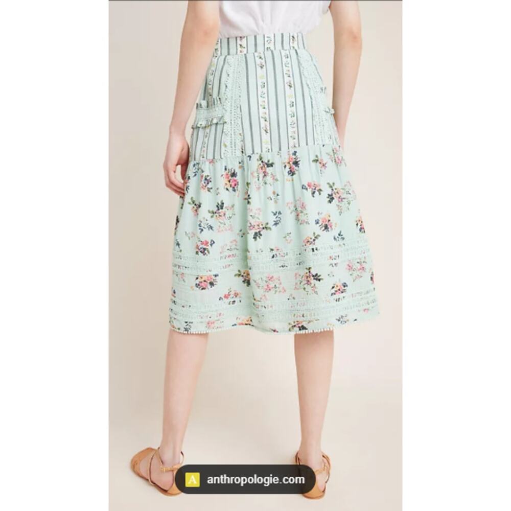 Anthropologie  Hemant & Nandita Floral Lace Skirt MSRP $160 sz X - Picture 4 of 5